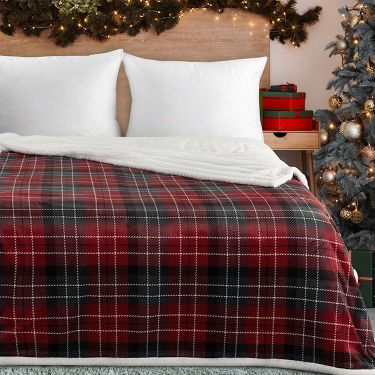 Koc świąteczny Novarle 150x200 cm zielono-czerwony  - zdjęcie 2