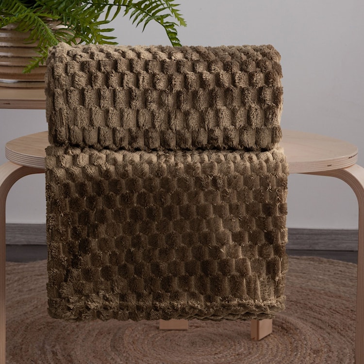 Koc Cindy 220x200 cm ciemnobrązowy  - zdjęcie 2