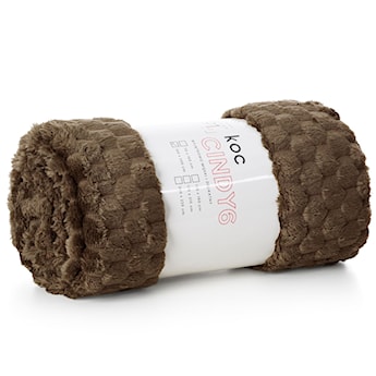 Koc Cindy 220x200 cm ciemnobrązowy