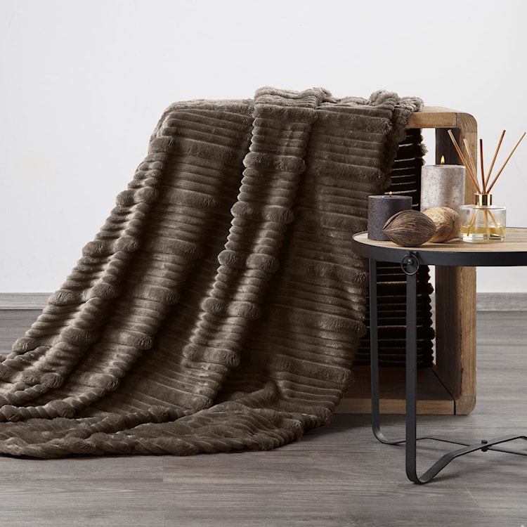 Koc Nina 200x150 cm ciemnobrązowy  - zdjęcie 2