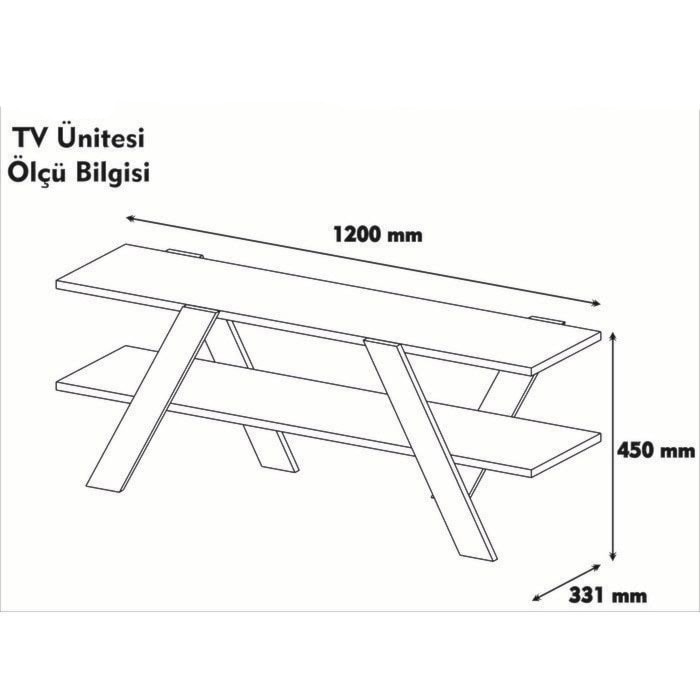 Szafka RTV Jestrify 120 cm biały-orzech  - zdjęcie 7