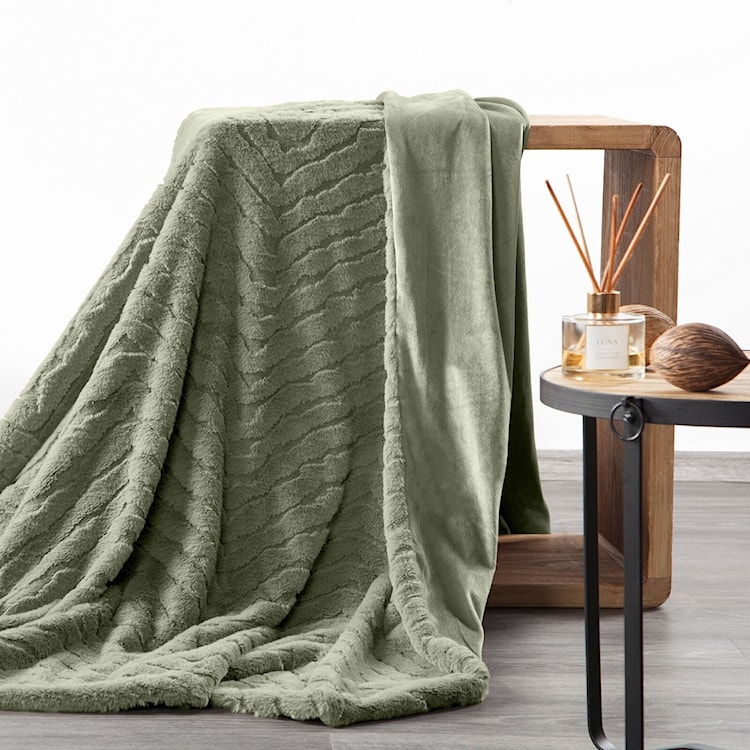 Koc Kate 200x150 cm oliwkowy  - zdjęcie 2