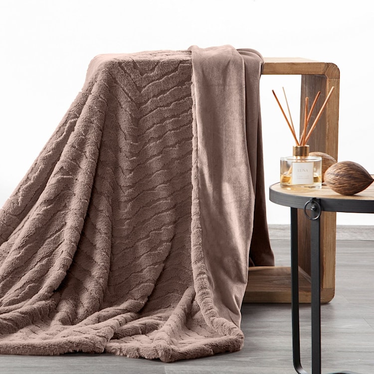 Koc Kate 200x150 cm ciemnobeżowy  - zdjęcie 2