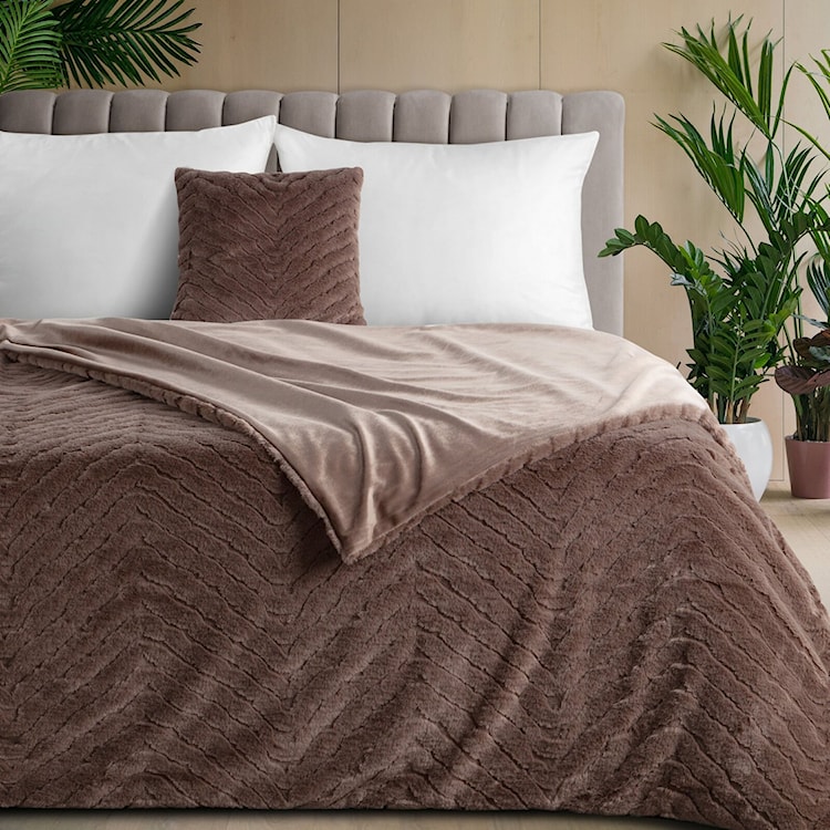 Koc Kate 200x150 cm ciemnobeżowy  - zdjęcie 3