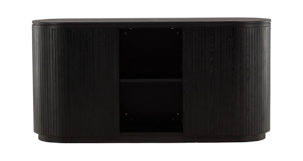Komoda szeroka Vulnutter 160 cm dąb czarny/lamele