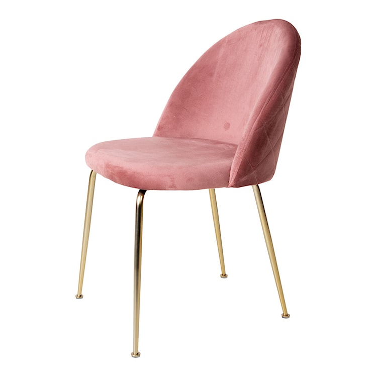Krzesło tapicerowane Rallsy różowe na złotej podstawie  - zdjęcie 6
