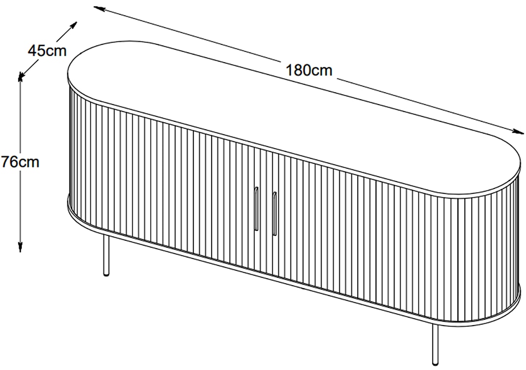 Komoda Gativel 180x76 cm lamele dąb palony  - zdjęcie 7