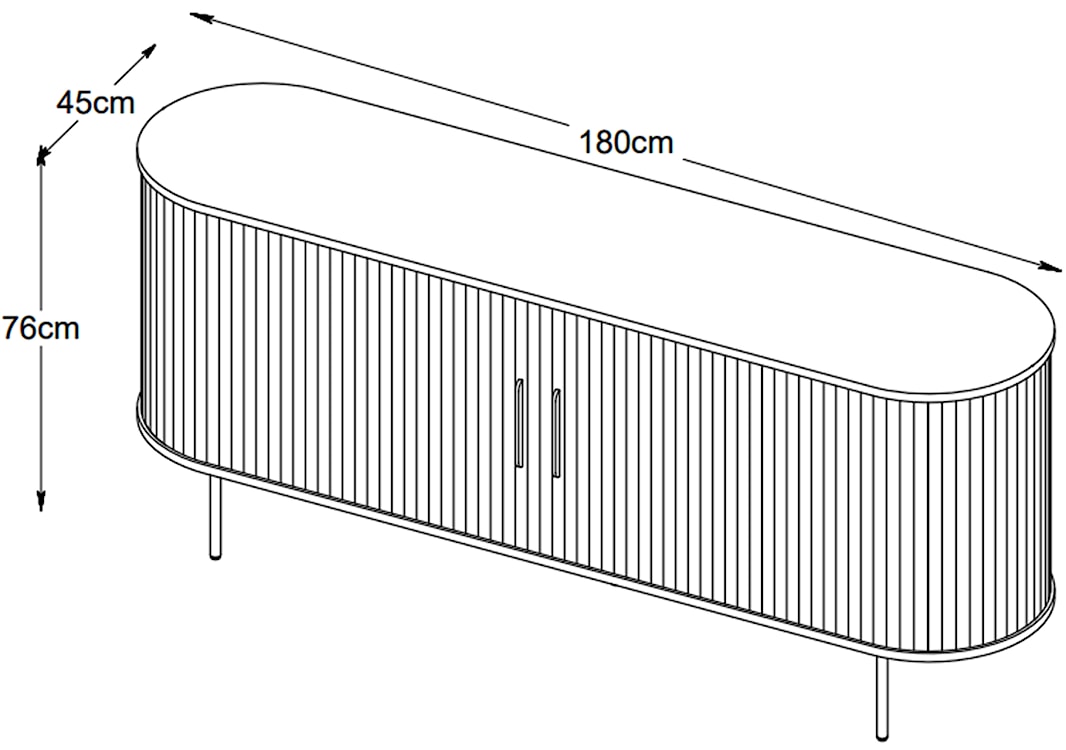 Komoda Gativel 180x76 cm lamele dąb palony  - zdjęcie 7