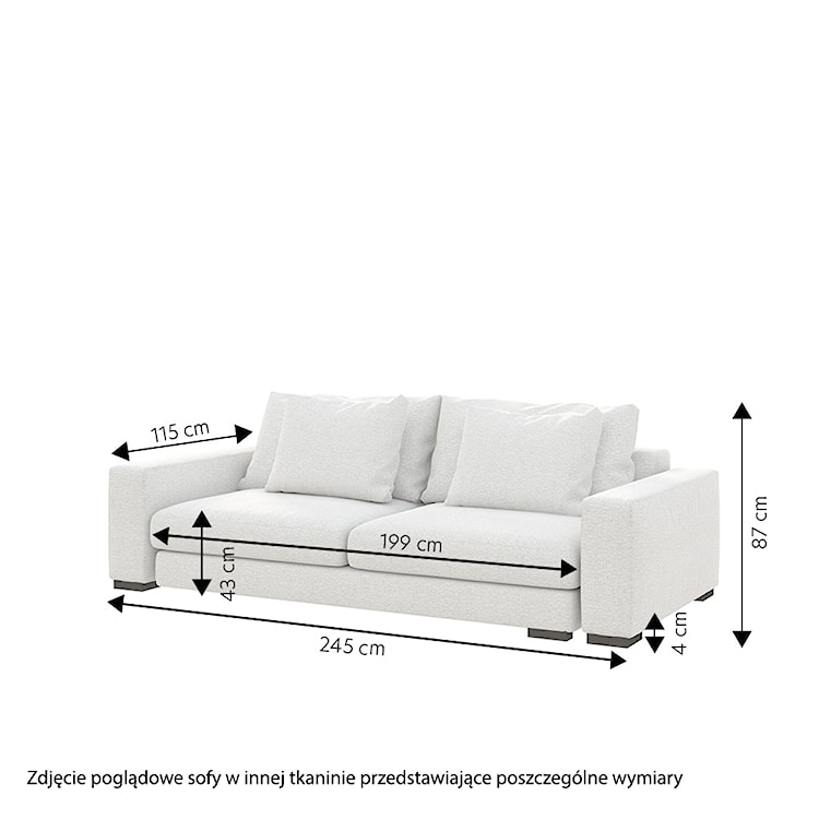 Sofa dwuosobowa Mia beżowa w tkaninie łatwoczyszczącej  - zdjęcie 5