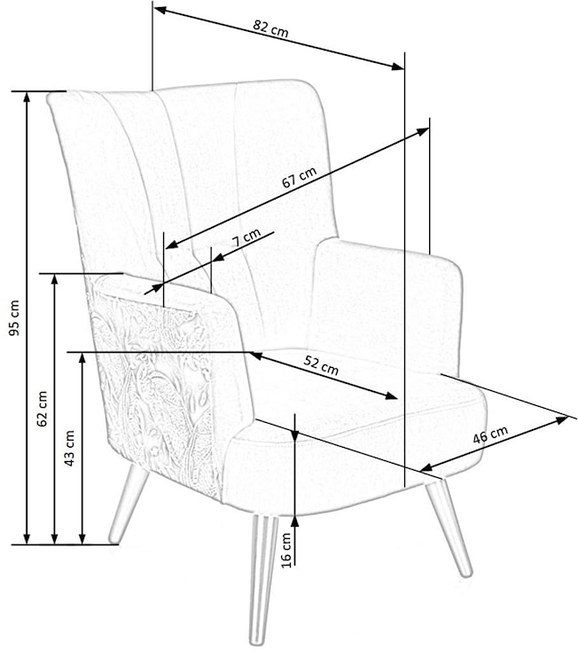 Fotel wypoczynkowy Assalish granatowy velvet  - zdjęcie 12