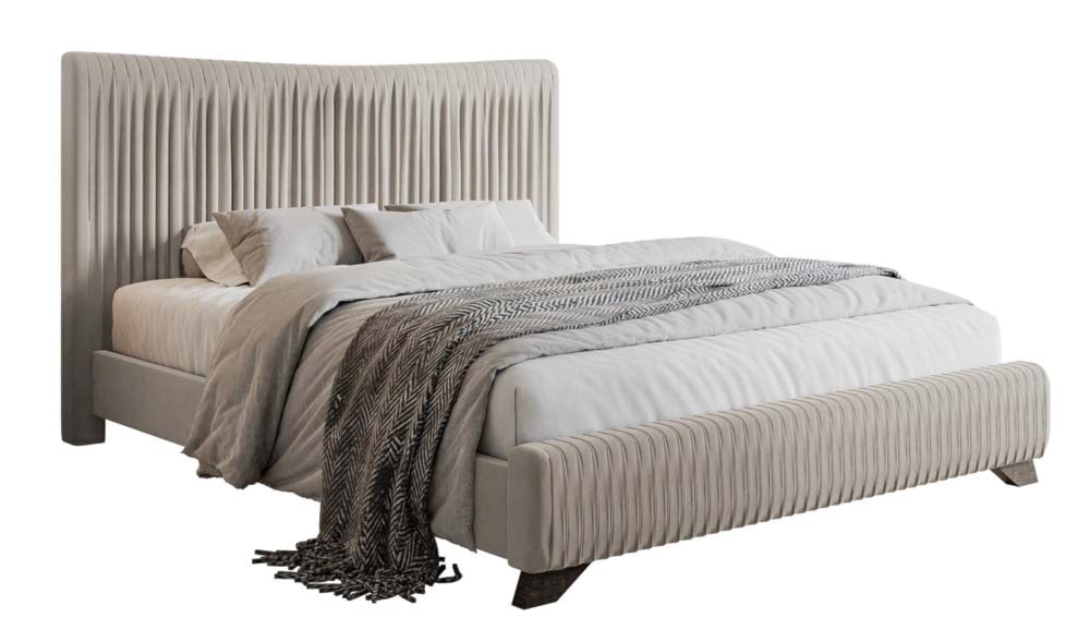 Łóżko tapicerowane Bratan 160x200 cm beżowe