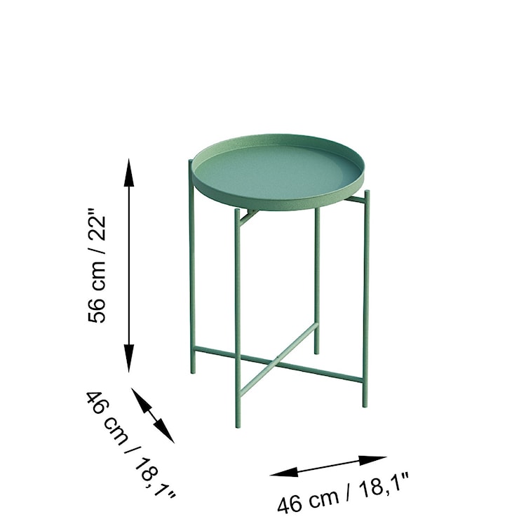 Stolik metalowy Cantive okrągły blat średnica 46 cm czarny  - zdjęcie 3