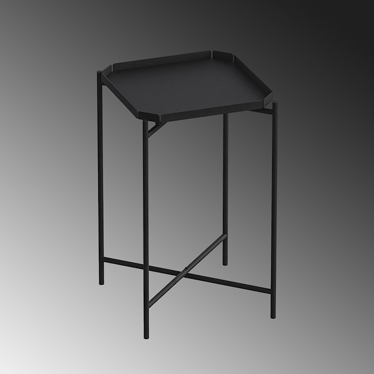 Stolik metalowy Cantive kwadratowy blat 46 cm czarny  - zdjęcie 5