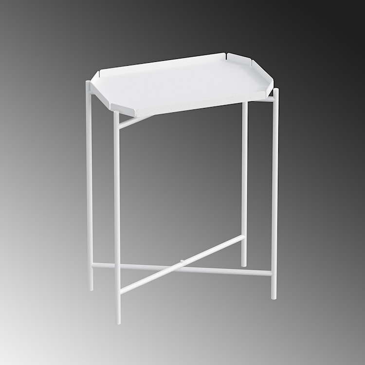 Stolik metalowy Cantive prostokątny blat 40x26 cm biały  - zdjęcie 5