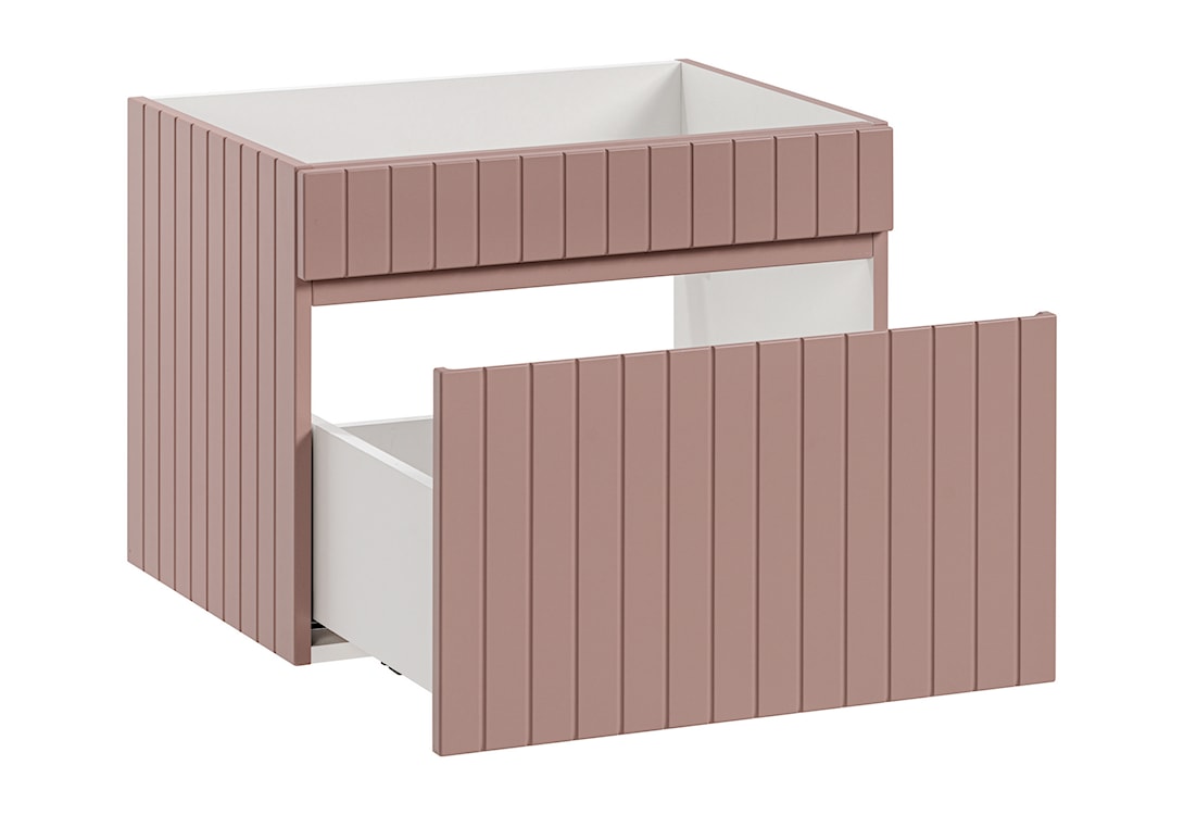Szafka pod umywalkę Becialls 60 cm Różowa z blatem Dąb Evoke  - zdjęcie 6