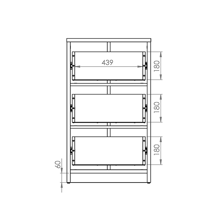 Komoda Madarro z trzema szufladami szerokość 55 cm  - zdjęcie 12