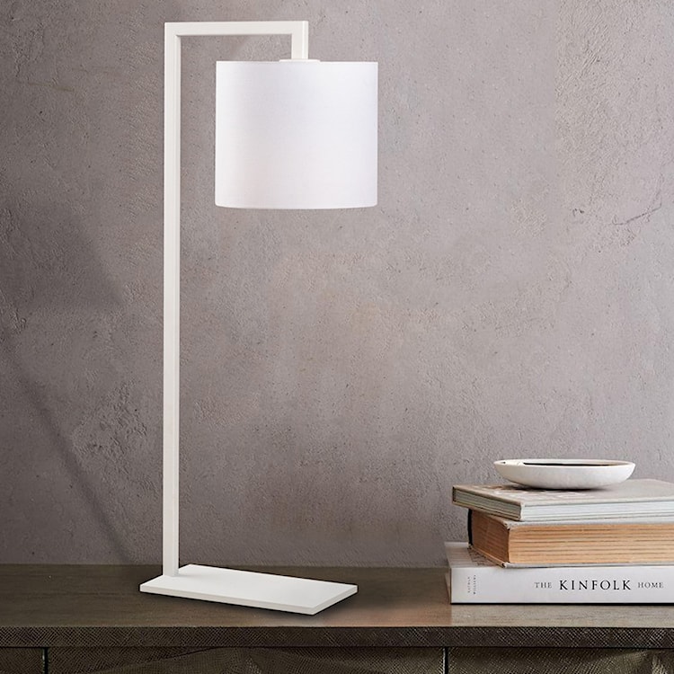 Lampa stołowa Gicanna klasyczna średnica 20 cm biała  - zdjęcie 6