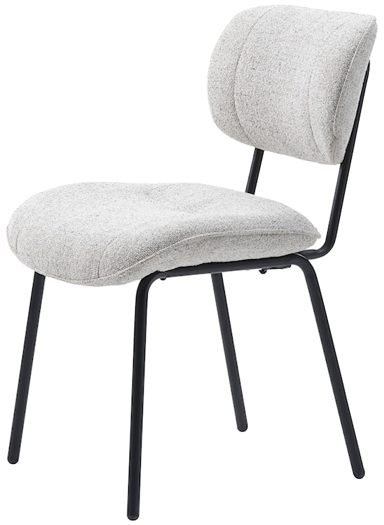 Krzesło tapicerowane Miluno na czarnych nogach melanż szary