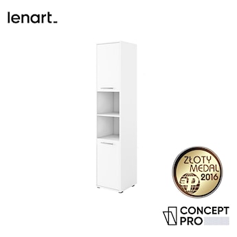 Regał Concept Pro z dwiema zamykanymi szafkami Biały