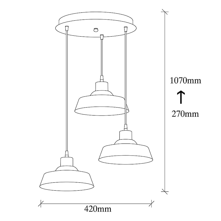 Lampa wisząca Frodes x3 na okrągłej podsufitce złota  - zdjęcie 5