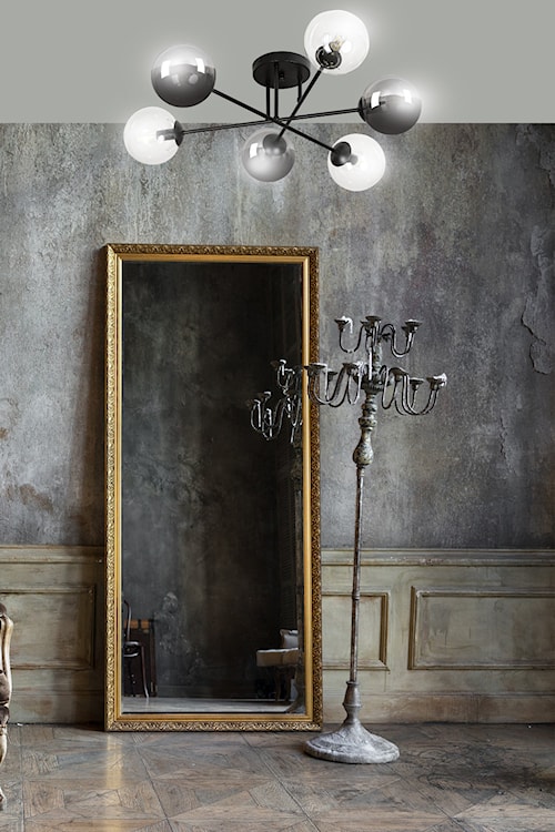 Lampa sufitowa Minturno czarno-transparentna x6  - zdjęcie 3