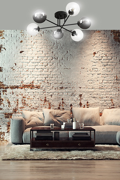 Lampa sufitowa Minturno czarno-transparentna x6  - zdjęcie 2
