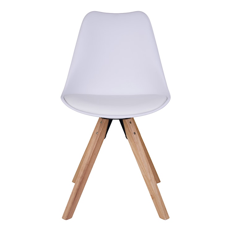 Krzesło Umbreta białe na drewnianej podstawie  - zdjęcie 4