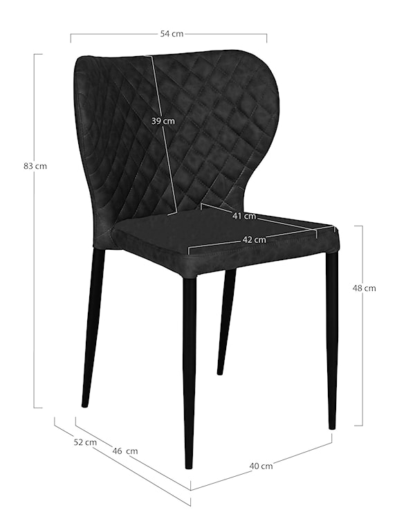 Krzesło tapicerowane Malited czarna ekoskóra  - zdjęcie 3