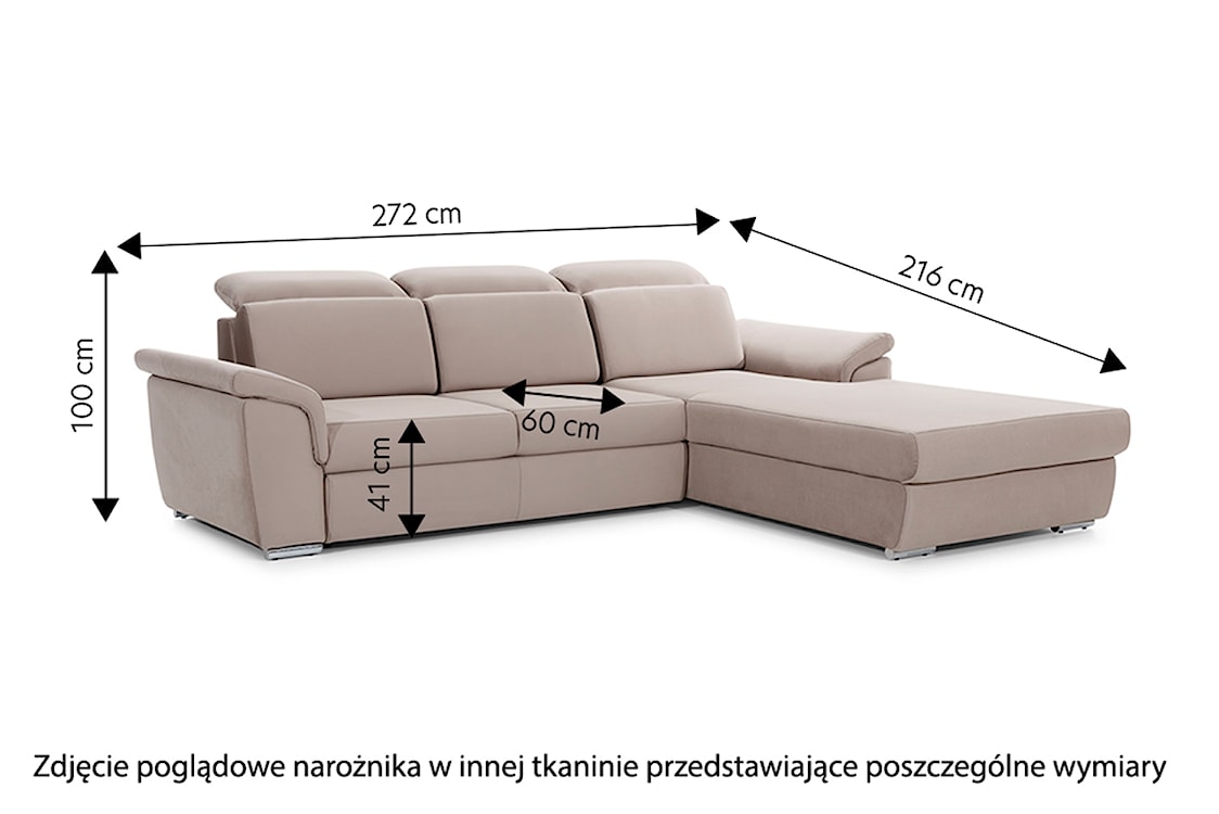 Narożnik z funkcją spania Hogweed L-kształtny z pojemnikiem zielony welwet hydrofobowy prawostronny  - zdjęcie 6