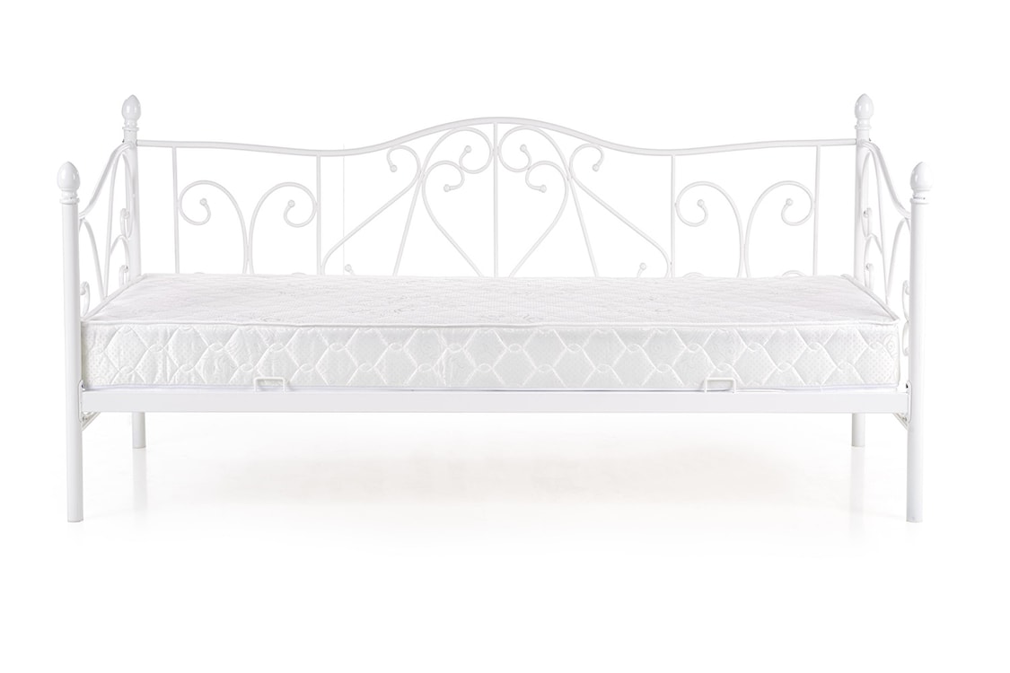 Łóżko metalowe Perline 90x200 cm białe  - zdjęcie 4