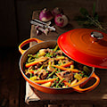 Le Creuset - Garnek żeliwny Signature Gourmet 30 cm pomarańczowy  - zdjęcie 2