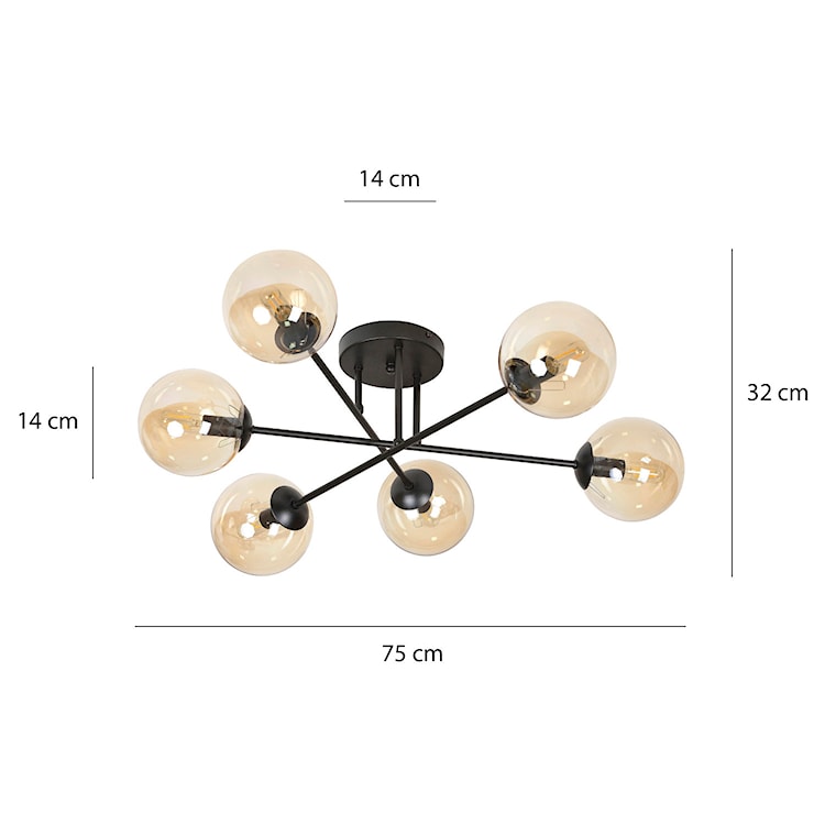 Lampa sufitowa Minturno miodowa x6  - zdjęcie 8