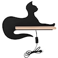 Kinkiet ścienny do pokoju dziecięcego Dreamie leżący kot z przewodem czarny  - zdjęcie 2