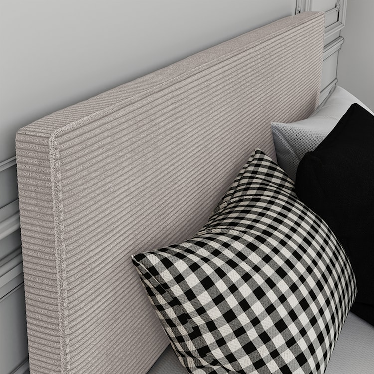 Łóżko tapicerowane 140x200 cm Campile z pojemnikiem kremowe sztruks  - zdjęcie 5
