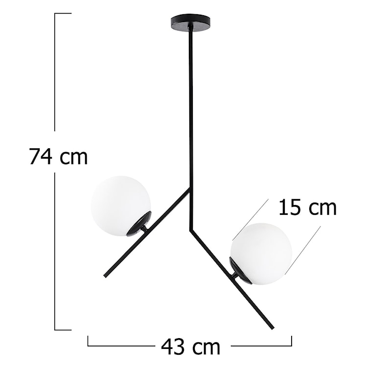 Lampa wisząca Solanum x2 czarno-biała  - zdjęcie 3