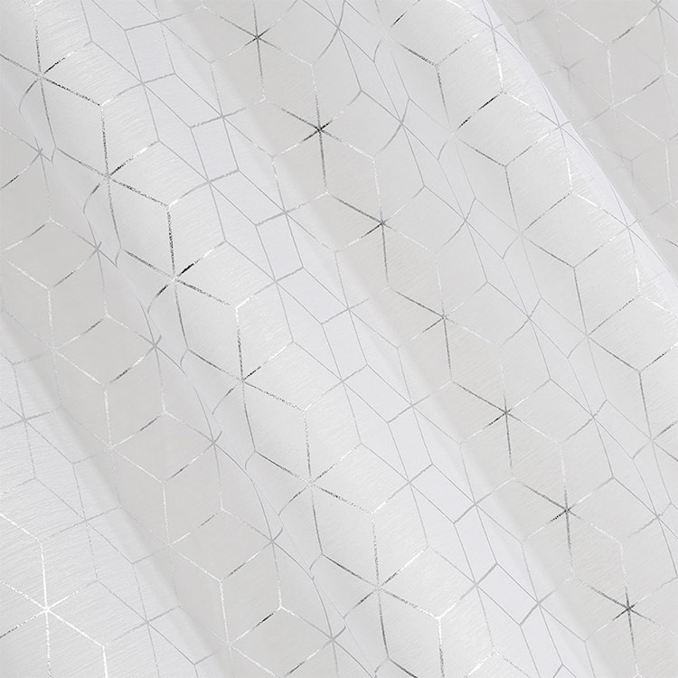 Firana na przelotkach Sistine 140x250 cm w geometryczny wzór biała  - zdjęcie 5
