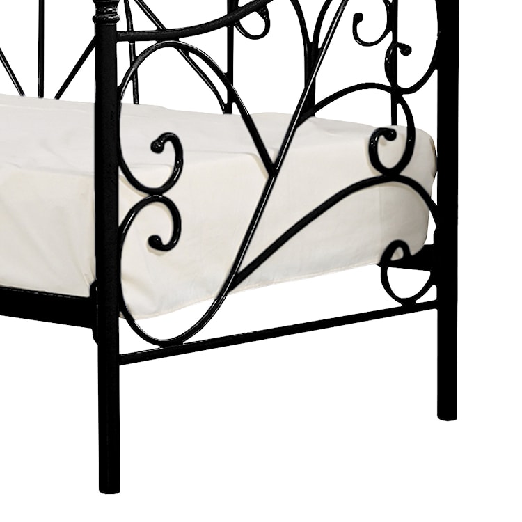 Łóżko metalowe Perline 90x200 cm czarne  - zdjęcie 9