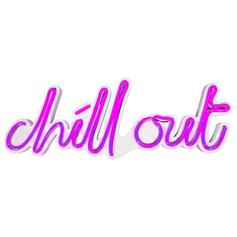 Neon na ścianę Letely z napisem Chill Out różowy