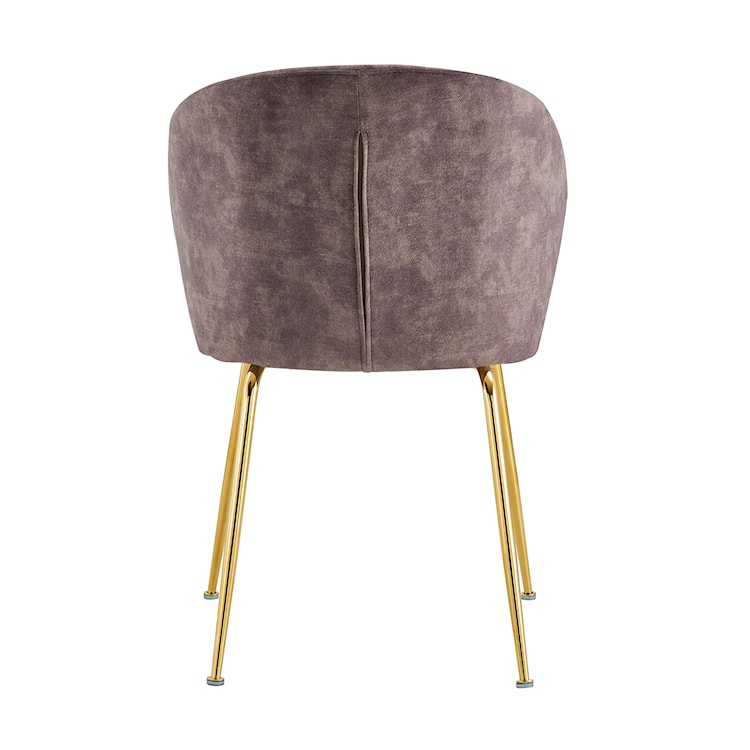 Krzesło tapicerowane Mealize w tkaninie hydrofobowej szaro-fioletowe velvet na złotych nogach  - zdjęcie 6