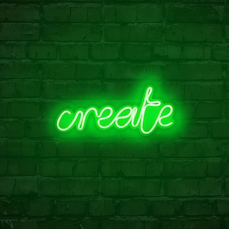 Neon na ścianę Letely z napisem Create zielony  - zdjęcie 2