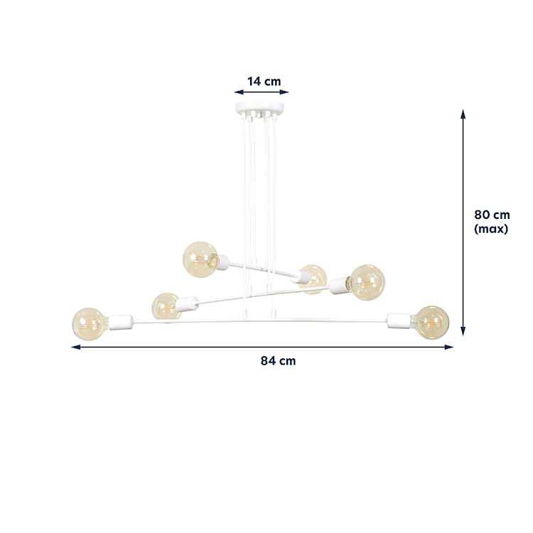 Lampa wisząca Mentona biała x6  - zdjęcie 5