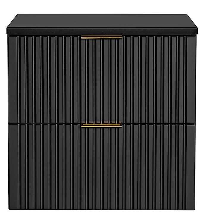 Szafka pod umywalkę Temirni 60 cm czarna lamele z blatem  - zdjęcie 6