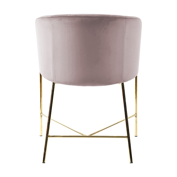 Krzesło tapicerowane Ribioc różowy welur na złotych nogach  - zdjęcie 5