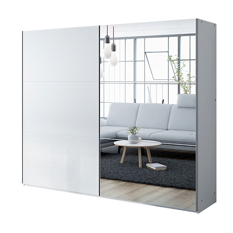 Szafa z lustrem Durka 250x215x65 cm biała