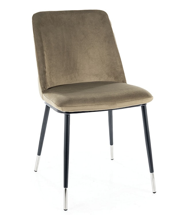 Krzesło tapicerowane Sionior oliwkowy velvet/ chromowane detale