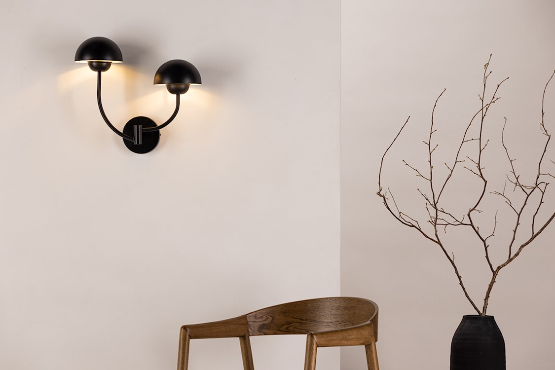 Lampa ścienna Lyckorna x2 35 cm czarna  - zdjęcie 2