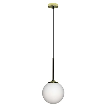 Lampa wisząca Glasgow średnica 15 cm złota z białym kloszem