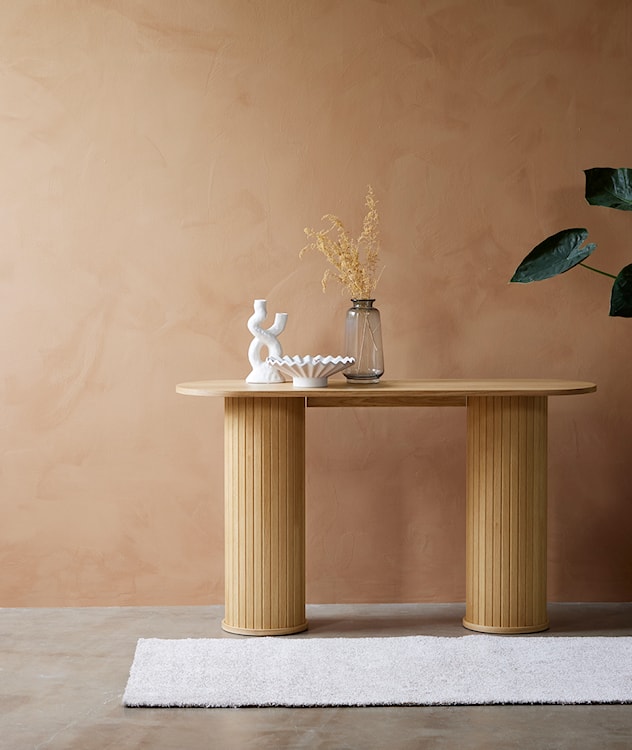 Konsola Gativel 130 cm lamele dąb naturalny  - zdjęcie 2