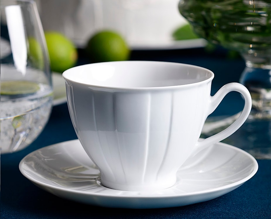 Serwis do kawy porcelanowy dla 6 os. Oktawa biały  - zdjęcie 2