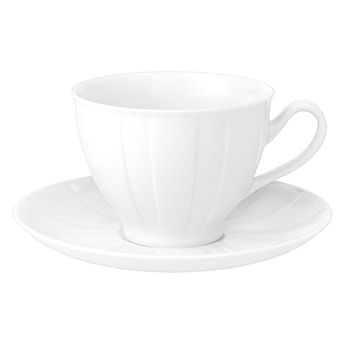 Serwis do kawy porcelanowy dla 6 os. Oktawa biały